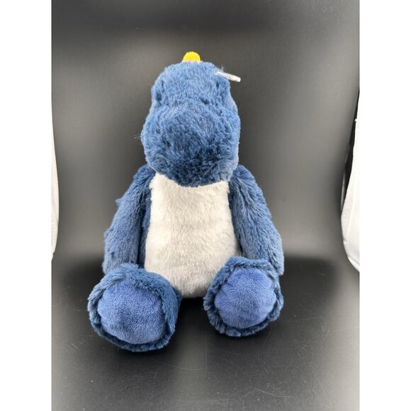 Carter’s Dinosaur Plush Navy Blue White Yellow Stuffed Dino Lovey 68172 With Tag - Picture 2 of 16